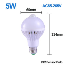 Load image into Gallery viewer, E27 Smart Led Night Light Lamp with Motion Sensor Lights Bulb 220V 5/7/9/12/18W