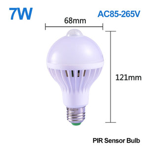 E27 Smart Led Night Light Lamp with Motion Sensor Lights Bulb 220V 5/7/9/12/18W
